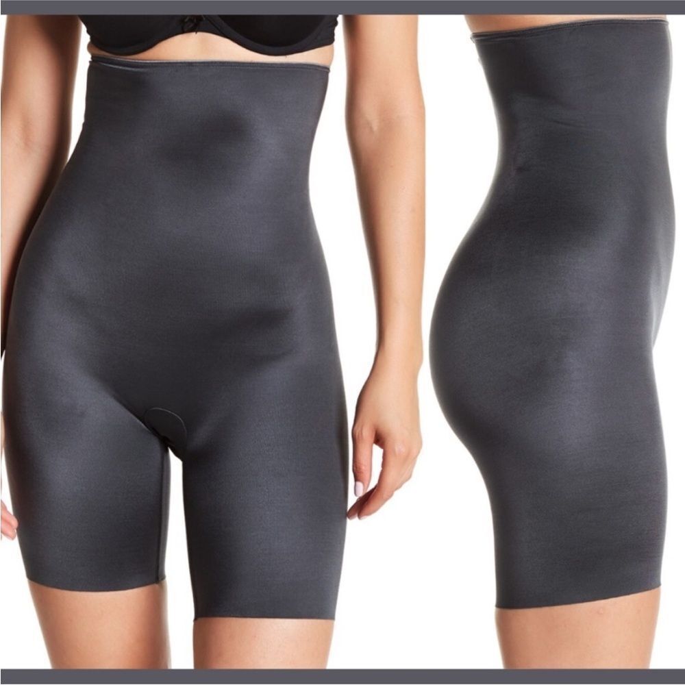 SPANX High Waist Mid Thigh Short Black Support Level 2 $72